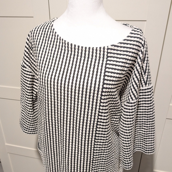 Sz L Jones New York Checked Oversize Boatneck Midi Dress Lagenlook - Picture 9 of 13
